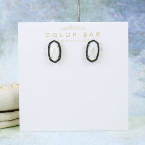 Kendra Scott Ellie Ivory Pearl Stud Earrings Gunmetal Tone